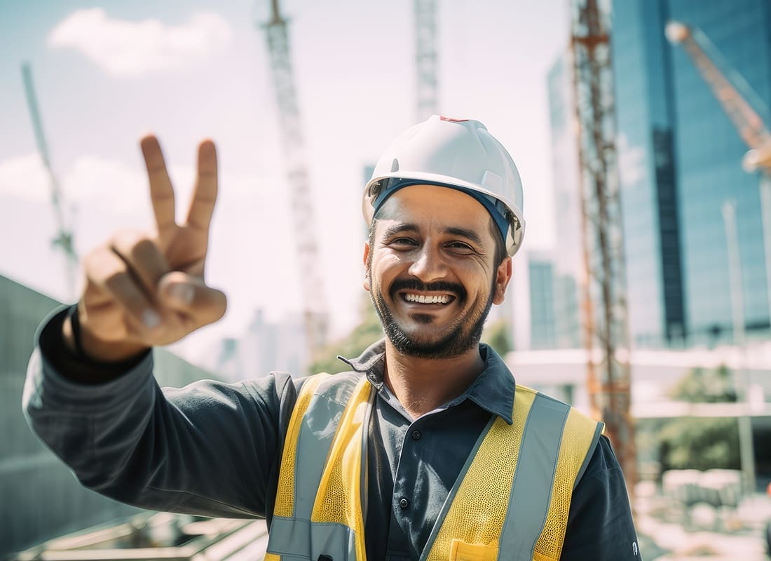 Insurance by Industry - Cheerful Construction Worker Smiles at a Construction Site